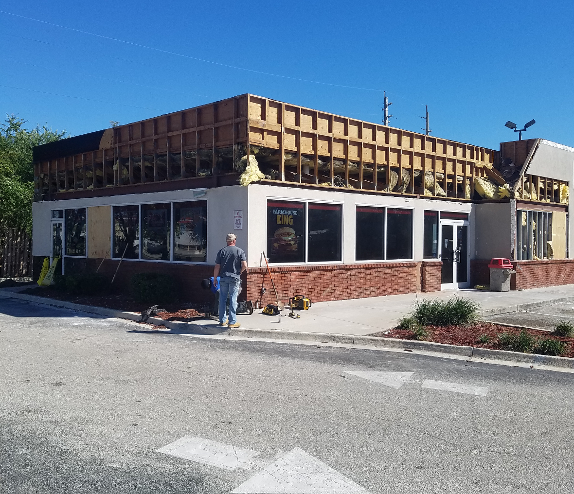 Fast food restaurant construction work